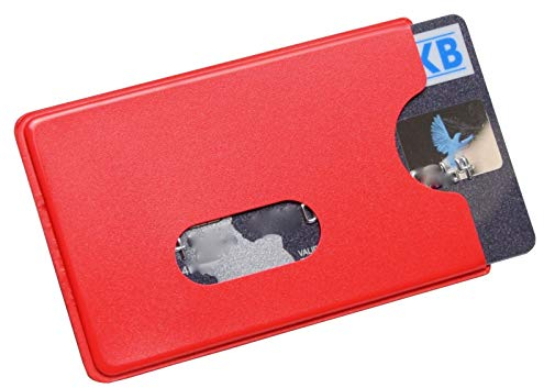 orgaexpert 6X EC Kartenhülle Stabil NEU Kreditkartenhüllen, Scheckkartenbox, Schutzhülle (Rot)