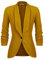 UNibelle Blazers Femme Veste Blazers Veste De Costume Manche 3/4 Casual Tailleur Chic Jaune,M