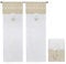Tende Finestre Porta Interno Tessuto Semitrasparente Shabby Chic Farfalla Coppia 60x240 Cm Beige