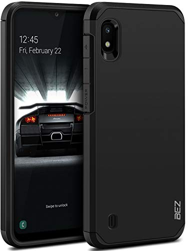 BEZ Case for Samsung A10, Samsung A10 Phone Case, Shockproof Cover Compatible with Samsung Galaxy A10, Shock Absorbing, Heavy Duty Dual Layer Tough Cover - Black