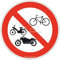 AUA SIGNALETIQUE - Panneau Accès Interdit à Tous Les véhicules Deux Roues - Ø 330 mm, Aluminium Dibond 3mm