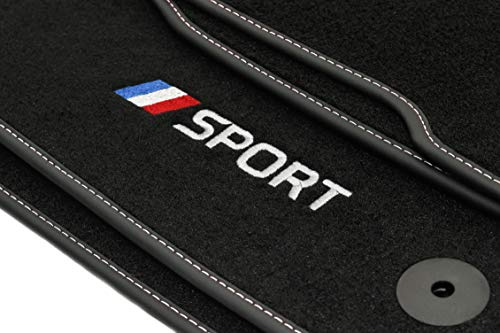 Sport Velour Fußmatten Satz für Peugeot 3008 II (ab 2016) / DS 7 Crossback (ab 2018) - 4-teilig - Passgenau