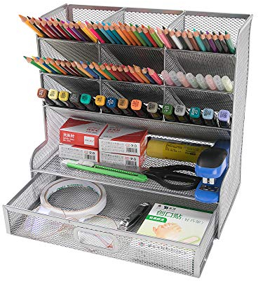 Vikmyer Netz Schreibtisch Organizer Multifunktionale Desktop Schreibwaren Stifthalterbox für das Heim Büro Schule Supply Lagerregal