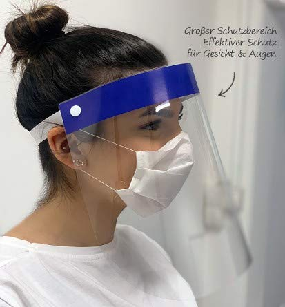 MyMaxxi Gesichtsschutz-Schirm Augenschutz | Spuckschutz Face-Shield | Schutzschild Mundschutz | Schutzmaske | Plexiglas-Spuckschutz-Maske (2 Stück)