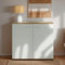 CARO-Möbel Kommode Chicago mit 2 Türen, Moderne Anrichte in Sonoma Eiche/weiß, Sideboard Mehrzweckschrank für Wohnzimmer