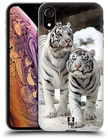 Head Case Designs Zwei Weisse Tiger Bekannte Tiere Soft Gel Handyhülle Hülle kompatibel mit Apple iPhone XR