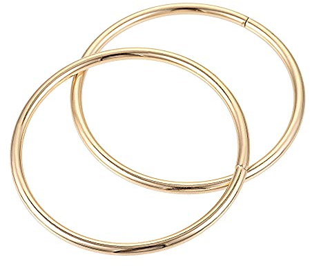 sourcing map 2 Stück O Ringe 2.36(60mm) Metall für Riemen Taschen Gürtel DIY Handwerk Gold Ton