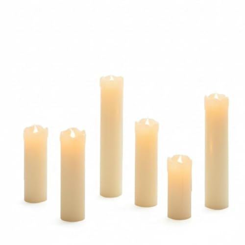 Marco Paul 6-Pack LED Battery Operated Flameless Flickering Flame Candles with Timer Real Wax Electric Fake Pillar Candle Warm White Christmas Table Decor Centrepiece