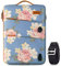 DOMISO 14 Pulgadas Funda Protectora con Puerto de Carga USB Bolso Bandolera para Ordenador Portátil/Tablet/Apple/HP Stream 14 Pavilion 14 / Acer Aspire 1 Swift 3 / Lenovo/Asus, Azul