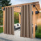 PONY DANCE Terrasse Vorhänge Blickdicht 2 Stücke Outdoor Gardinen mit Ösen Sichtschutz & Sonnenschutz Balkon Vorhang Wetterfest Outdoorvorhang Wasserdicht, H 213 x B 132 cm, Cappuccino