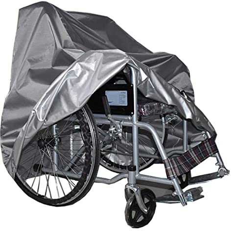 FYLZW wasserdichte Abdeckung für Rollstühle, manuelle elektrische Rollstuhlabdeckung für den Innen- und Außenbereich staubdicht, einfach zu bedienen und aufzubewahren, Grau, 115*65*90cm