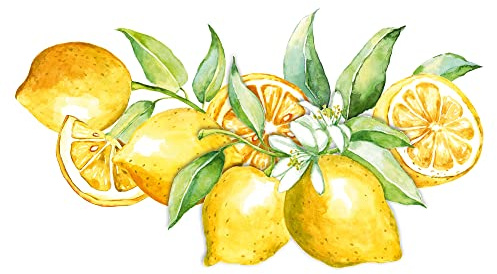 GRAZDesign Wandtattoo Küche, Zitronen groß, Wandbild Wandaufkleber mediterran, Wandsticker für Küche Esszimmer / 102x57cm
