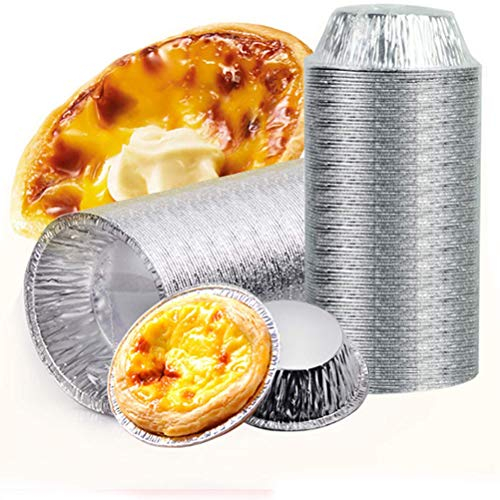 Lseqow Lot de 100 coupelles à œufs en aluminium jetables, moules à muffins, mini feuille d'aluminium, moule à œufs, moule à gâteau, poêle pour la cuisine à la maison