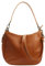 LECONI Schultertasche Henkeltasche Damentasche Umhängetasche natur weiche Ledertasche Handtasche Damen Leder 30x27x11cm braun cognac LE0063-buf