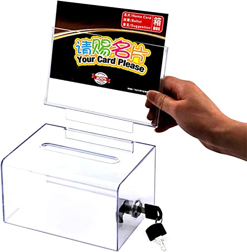 Acryl-Displaybox, verschließbare Kommentarbox, Abstimmung, Spende, Visitenkartenetui