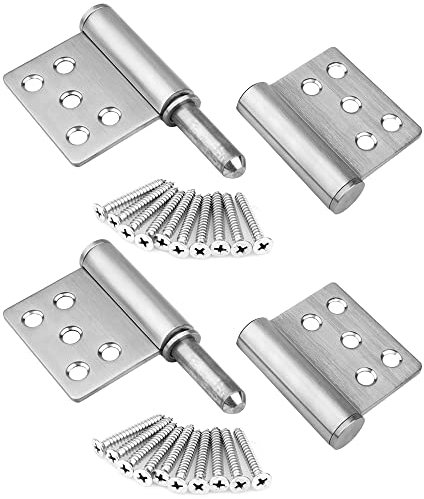 TSSS 2 Pieces 132 x 100mm Lift Off Flag Hinges, Stainless Steel Detachable Door Hinge