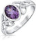 DTPsilver® 925 Sterling Silber Ring - Keltische Dreifaltigkeitsknoten - Keltische Kollektion - Amethyst