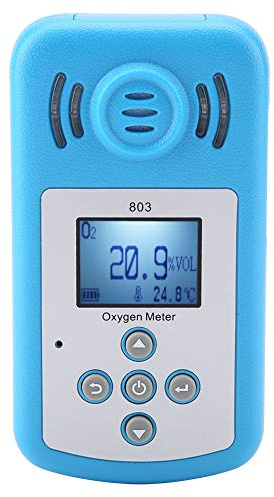 Oxygen Detector, Portable O2 Gas Tester Oxygen Gas Meter, 0~25% VOL O2 Concentration Measurement Tester with Alarm, Digital Display Oxygen Gas Leak Detector for Tunnel, Laboratory and Industry