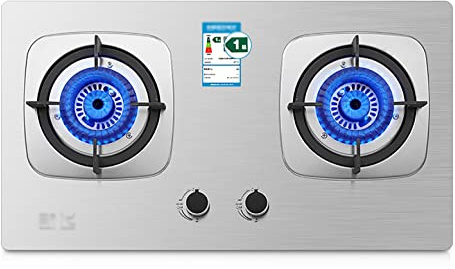 Gas Hob Black,73Cm Built-Ingas Hob Black, 2 Zone Table-Top Cooking, With Max And Min Zinc Alloy Knob (R NG) (Black LPG)