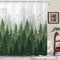 GCIREC Salbei Grüner Wald Duschvorhang, Kiefer Nebel Wald Wald Berg Natur Badezimmer Vorhang Home Decor Wasserdichtes Gewebe Maschine Waschbar mit 8 PCS Haken,120x180cm