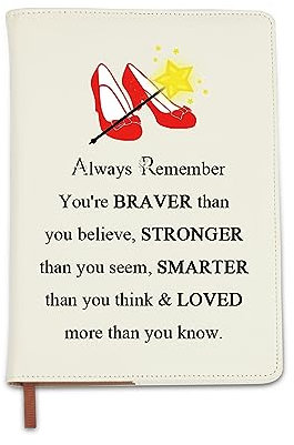 BNQL Wizard Oz Gifts Wizard Notebook Leather Journal Inspirational Quotes Notebook Ruby Fans Gift Encouragement Gift Birthday Gift (wizard notebook)