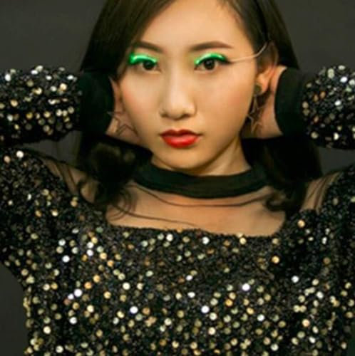 LIQS Ilumina la Pegatina de Pestañas Del Delineador,Pestañas Postizas de Lámparas LED,Pestañas Postizas Cinta Brillante y Encantadora Para los Párpados (2 Paquete, Verde)