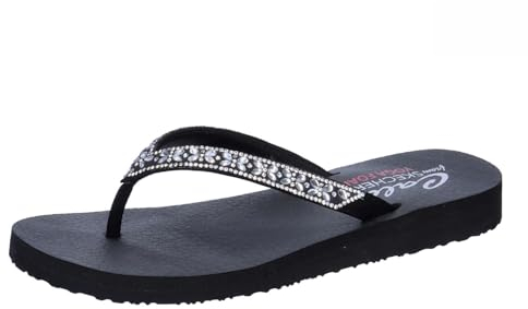 Skechers Damen Cali Meditation Butterfly Garden, Schwarzer Mitobuck-Edelstein Rhiestone-Besatz, 39 EU