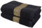 Aymando Badetücher Luxus Duschtuch 100% ägyptischer Baumwolle Badetuch Set Ornamentstickerei in Gold | Aufhänger | 70x140cm (Schwarz)