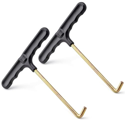 Famgee T-Hook Trampoline Spring Pull Tool Kit Parts Hook Puller for Spring Installation Disassembling 2 Pack