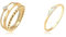 Elli Ring Damen Set Solitär Basic Gedreht mit Kristall in 925 Sterling Silber & Ring Damen Vintage mit Zirkonia Kristallen und Opal in 925 Sterling Silber Vergoldet