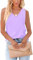 Homlan Damen Tank Top Sommer Ärmellose V-Ausschnitt Blusentop Loose Fit Shirts Basic Cami Elegant Blusen Casual Oberteile (Small, Violett)