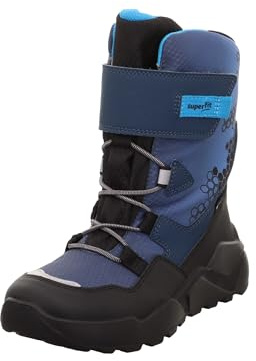 Superfit Jungen Rocket Warm Gefütterte Gore-tex Schneestiefel, Blau Schwarz 8000, 34 EU