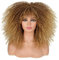 ISAMY Lange lockige Perücken für Schwarze Frauen Afro Bomb Curly Perücke mit Pony Synthetische Faser Klebefrei Lange Afro Kinky Curly Haar (Ombre Blond)