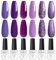 ROSALIND Smalto Semipermanente Unghie, 6 Colori Lilla Scuro Viola Chiaro Viola Glitter Smalti Semipermanenti per Unghie Soak-Off Smalto Gel Unghie UV per Principianti Nail Art