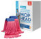 Commercial Mop Head Replacement – 2 Pack Medium Red Microfiber Tube Mop | Industrial Wet Mops | Refill Heads, Machine Washable, Heavy Duty | Hardwood, Tile, Laminate, Vinyl Floors