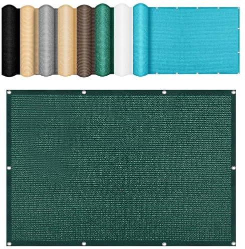 Voile D'Ombrage Rectangulaire 2 x 4 m Respirant Jardin Parasol Extérieur, Jardin, Terrasse, Balcon UV Protection 98% Résistant Aux Déchirures, Vert Foncé