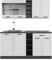 Vicco Singleküche R-Line, Weiß Landhaus/Anthrazit, 160 cm, AP Anthrazit