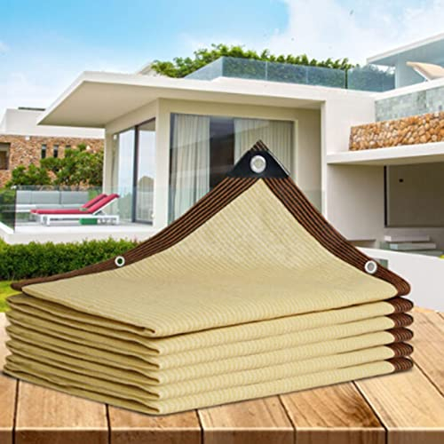 Shade Mesh,Greenhouse Shade Cloth,90% Uv Resistant,Sunblock Shade Net,Shade Mesh With Grommets,for Outdoor Garden Pergola Patio Balcony,Breathable Shading Net,Beige-6x10m(19.7*32.8ft)(Size:8x10m(26.2*