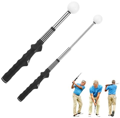 Retractable Golf Swing Trainer Golf Swing Training Aid Portable Golf Grip Trainer Golf Training Aid for Strength Grip Tempo & Flexibility Training, Swing Correction Practice ,Chipping,Driving,Hitting