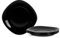 LaGlint 6 Piezas Juego de Platos Llanos de 25,4cm, Negro Cuadrado Platos Servir para cena/filete/plato principal, resistente a los arañazos, Aptos para Lavavajillas y Microondas