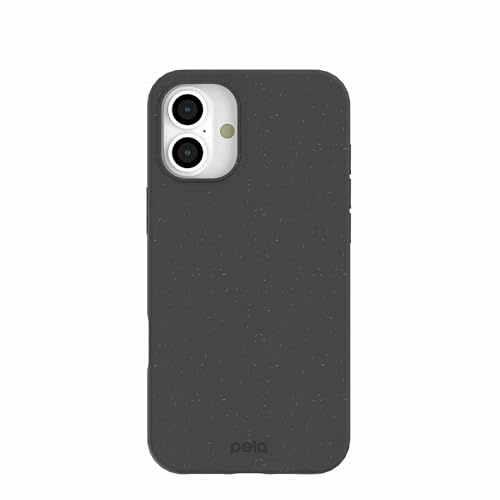 Pela Kompatibel mit iPhone 16 Pro Handyhülle Schwarz - Schutzhülle mit Displayschutz - Umweltfreundliche Abdeckung Kompatibel mit iPhone 16 Plus