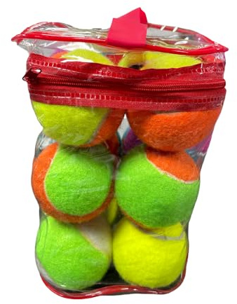 1ABOVE 12pack Multi-Colour Tennis Balls for Dogs with Carry Bag, Throw and Fetch, Outdoor Exercise, Throw Play and Great Fun for Dogs Puppy Toys
