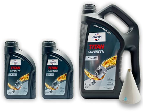 7 L Fuchs Titan Supersyn | 5W-40 | kompatibel mit | MB 229.3 | VW 502 00/505 00 | RN0700/RN0710 | 7 Liter | Motoröl | Motorenöl | PKW ÖL | Motoroel | Motorenoel | mit Trichter