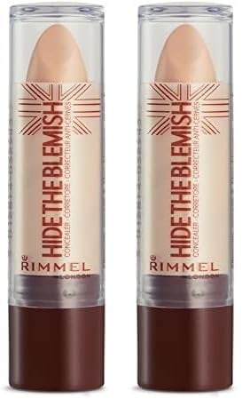 Rimmel London Correttore Hide The Blemish, Stick Copri Occhiaie, Rossori e Imperfezioni, 004 Natural Beige, 4.5 g (Confezione da 2)