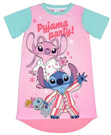 Disney Pijama para niñas, diseño de Lilo, Stitch and Angel, rosa, 3-4 años