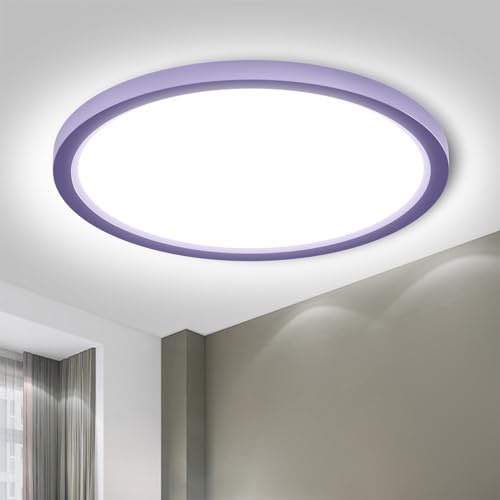 LQWELL® Deckenleuchte LED Deckenlampe, 1,6CM Ultradünn Rund Flach IP44 Wasserfest Badlampe 18W 6500K 1700LM Modern für Wohnzimmer Badezimmer Schlafzimmer Küche Balkon Keller Büro, 220 * 16mm