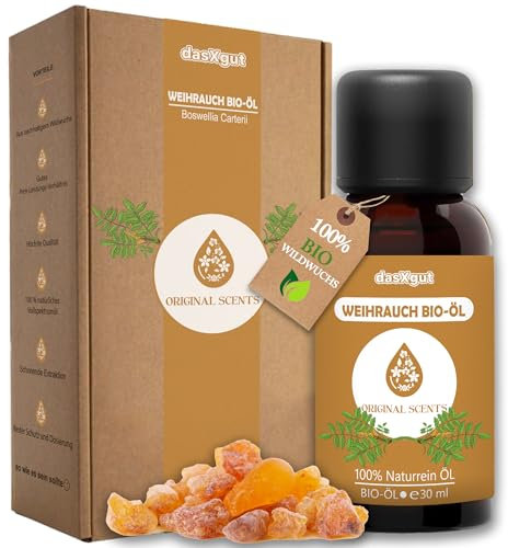 DasXgut - Olio di incenso biologico 30 ml [100% puro naturale] – Olio di incenso puro – Profumo di qualità – Crescita selvaggia – Frankincense Oil E5004119