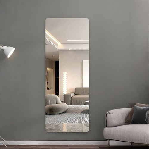 TRAGLO Espejo Adhesivo de Pared Acrílico Autoadhesivo, Rectangular Grande y Largo Cuerpo Entero Decorativo para Dormitorio, casa, Gimnasio, Puerta(35x120cm(13.8x47.2in))