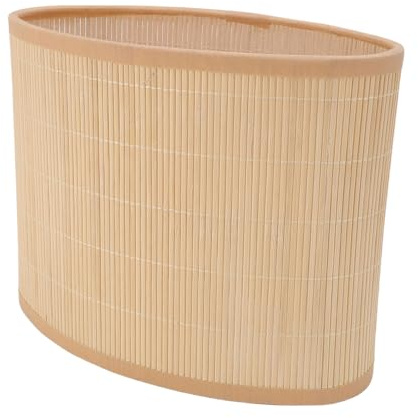 Pantalla de Lámpara Boho Ovalada, Pantalla Vintage de Madera y Hierro para Lámpara de Pie Colgante E27 E14, Decorativa Estilo Bohemio Resistente para Dormitorio, Sala de Estar | Compatibilidad con bases E27 y E14 para lámparas colgantes y de pie, diseño ovalado vintage que aporta estilo