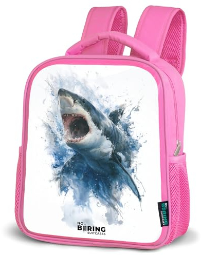 NoBoringSuitcases© Rucksack Kinder 8L Wanderrucksack leichter Kinderrucksack Rosa Tagesrucksack Kindergarten Backpack Büchertasche Schulrucksack Mädchen Farbenfroh Klein Tiere Bunt Tagesrucksäcke